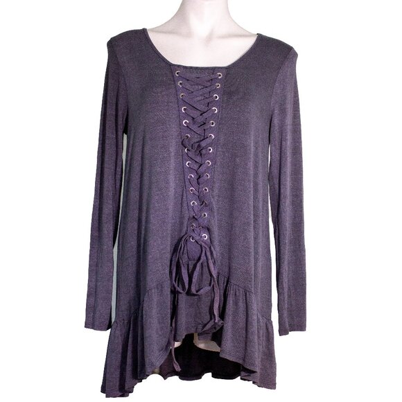 Blue Lace-Up Corset Style Top - Size L, NWT - Picture 1 of 4